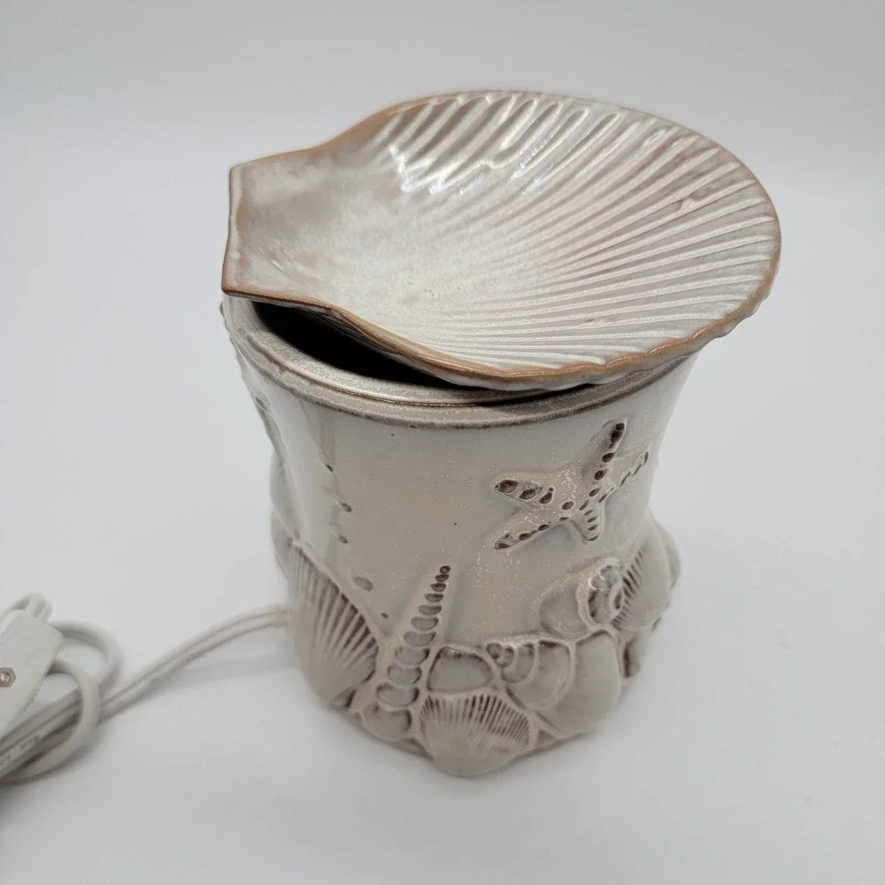 Coastal Seashells Wax Warmer Nautical Ceramic Candle Warmer Starfish Decor